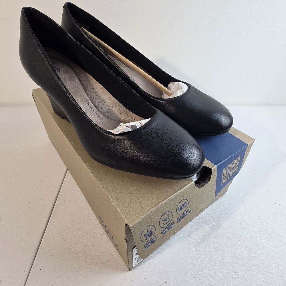 Clarks Originals Womens Olivette Pearl Black Leather 26180043 Size 11M New $100 - Picture 10 of 10